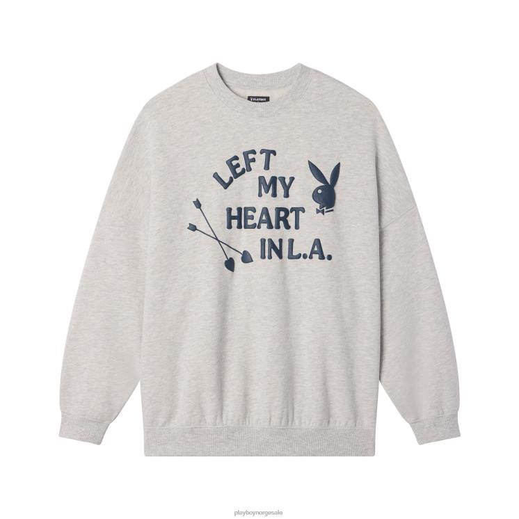 Playboy gråmelert kvinner forlot hjertet mitt i la crewneck klær 24X2X1103