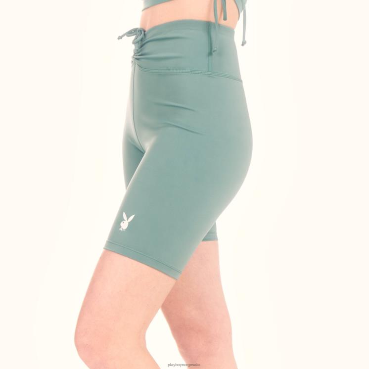 Playboy grønn kvinner Active tie ruched sykkelshorts klær 24X2X1323