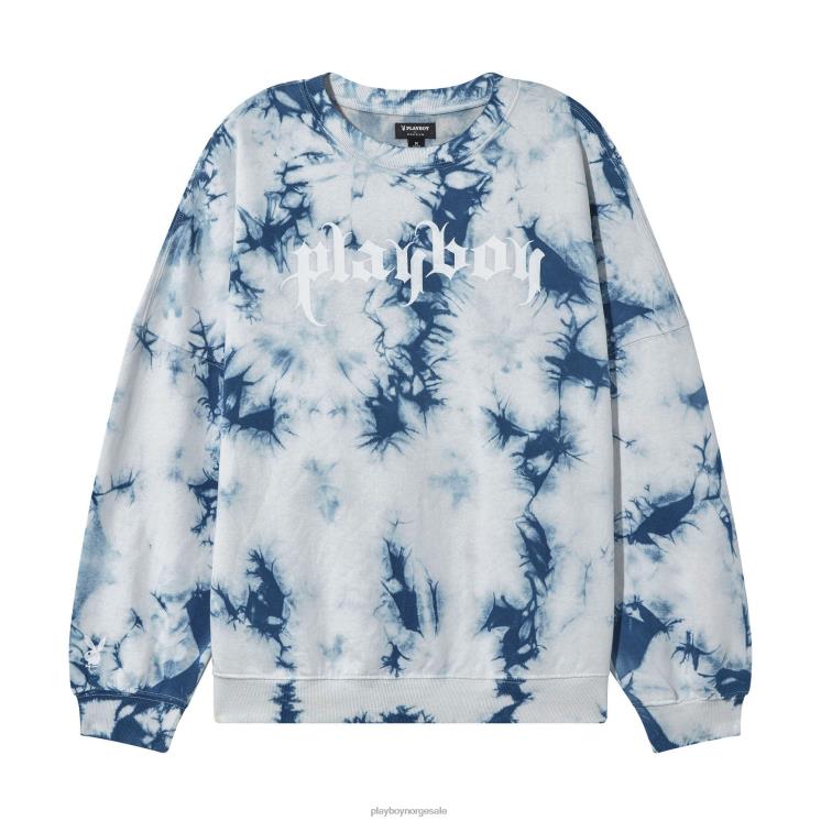Playboy krystallblått slipsfarge kvinner crystal tie-dye crewneck klær 24X2X1150