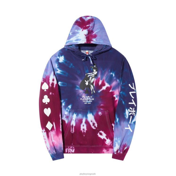 Playboy lilla lidenskap menn ess av spar tie dye hettegenser klær 24X2X483
