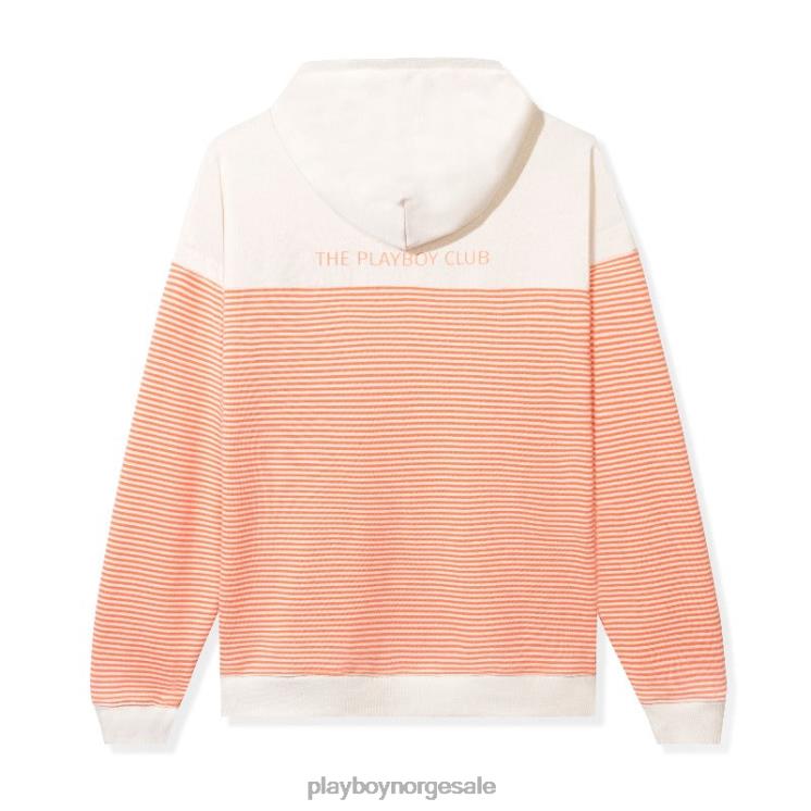Playboy opprinnelig kvinner drop stripe vip club quarter hettegenser med glidelås klær 24X2X1152