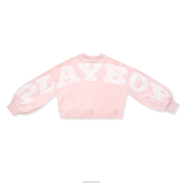 Playboy rosa kvinner rygg grafisk oversized strikket genser klær 24X2X1068