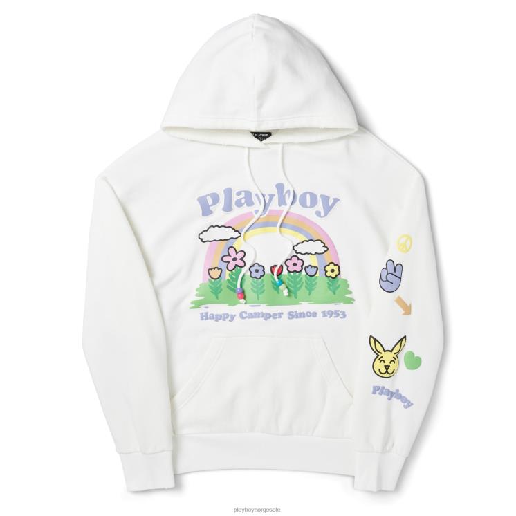 Playboy stjerne hvit kvinner hettegenser med perler i regnbuen klær 24X2X1113