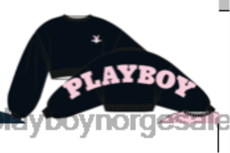 Playboy svart kvinner rygg grafisk oversized strikket genser klær 24X2X1069