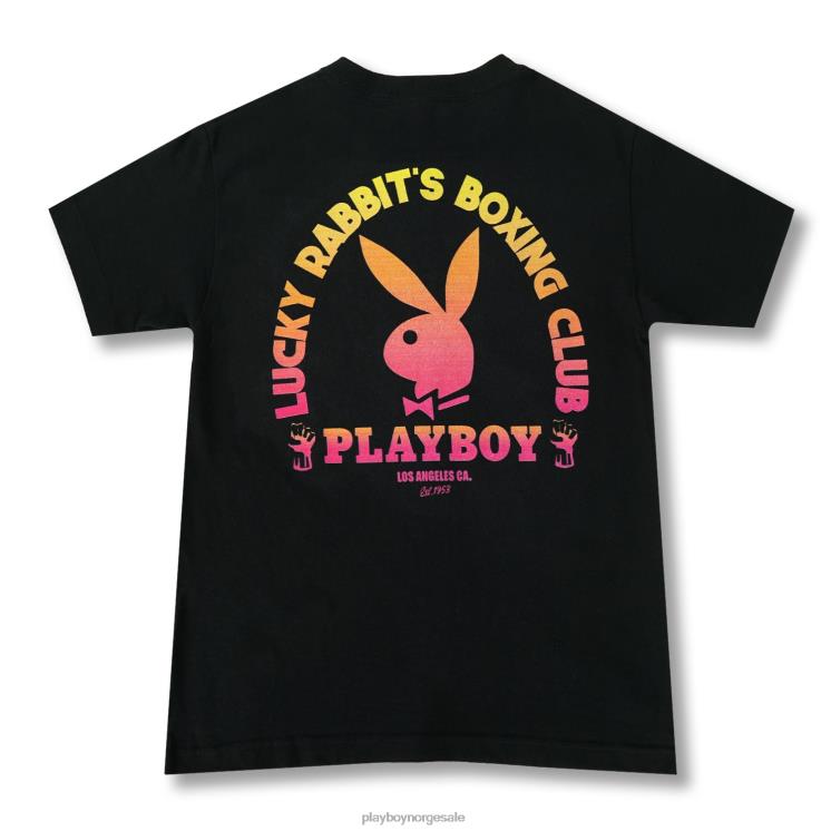 Playboy svart menn lucky rabits bokseklubb-t-skjorte klær 24X2X25