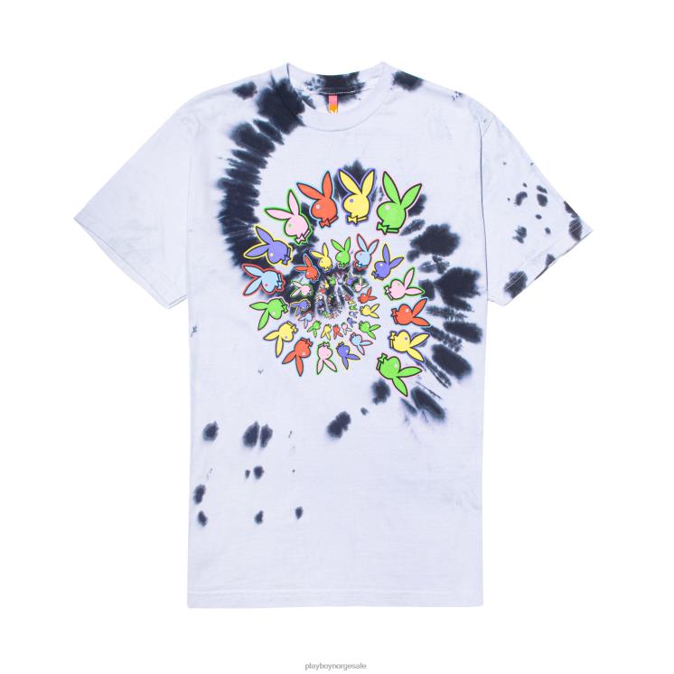Playboy x Color Bars gråtoner menn spiral tie-dye t-skjorte klær 24X2X226