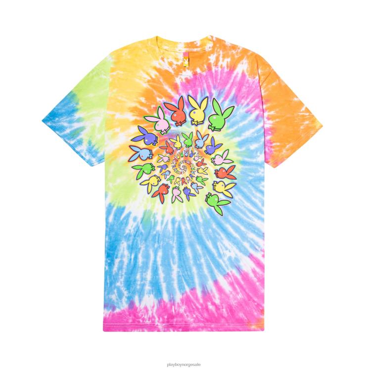 Playboy x Color Bars regnbue menn spiral tie-dye t-skjorte klær 24X2X228
