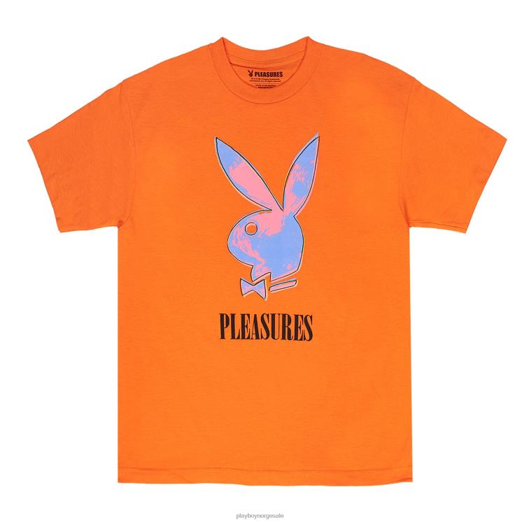Playboy x Pleasures oransje menn pop art t-skjorte klær 24X2X176