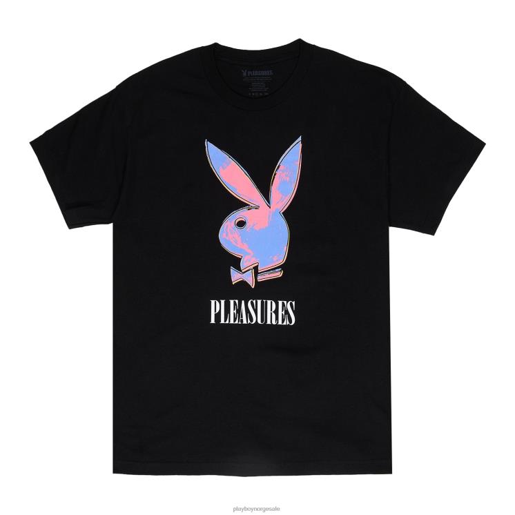 Playboy x Pleasures svart menn pop art t-skjorte klær 24X2X111