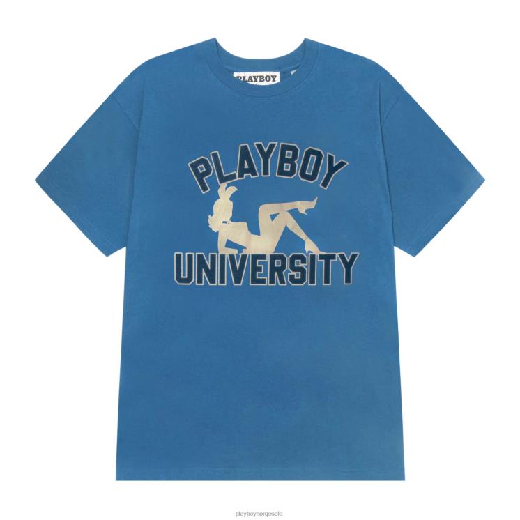 Playboy lyse blå menn universitet t-skjorte klær 24X2X287