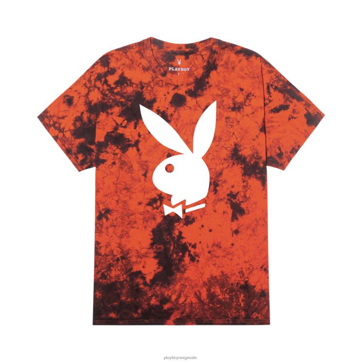 Playboy oransje svart slipsfarge menn stor t-skjorte med kaninhode klær 24X2X258