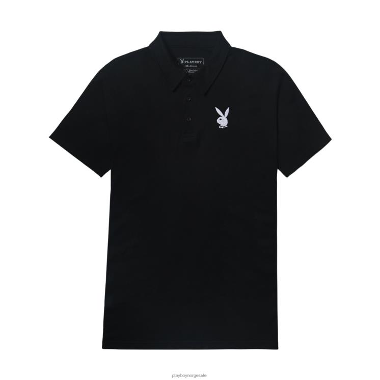 Playboy svart menn klassisk poloskjorte med kaninhode klær 24X2X250