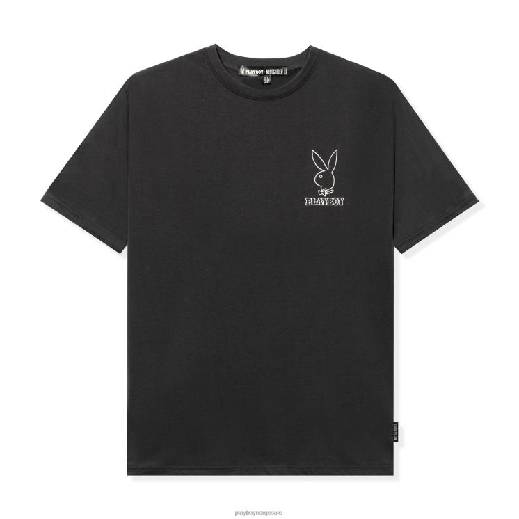 Playboy svart menn oversized t-skjorte med logo klær 24X2X191