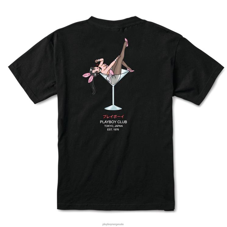 Playboy svart menn tokyo club cherry martini t-skjorte klær 24X2X146