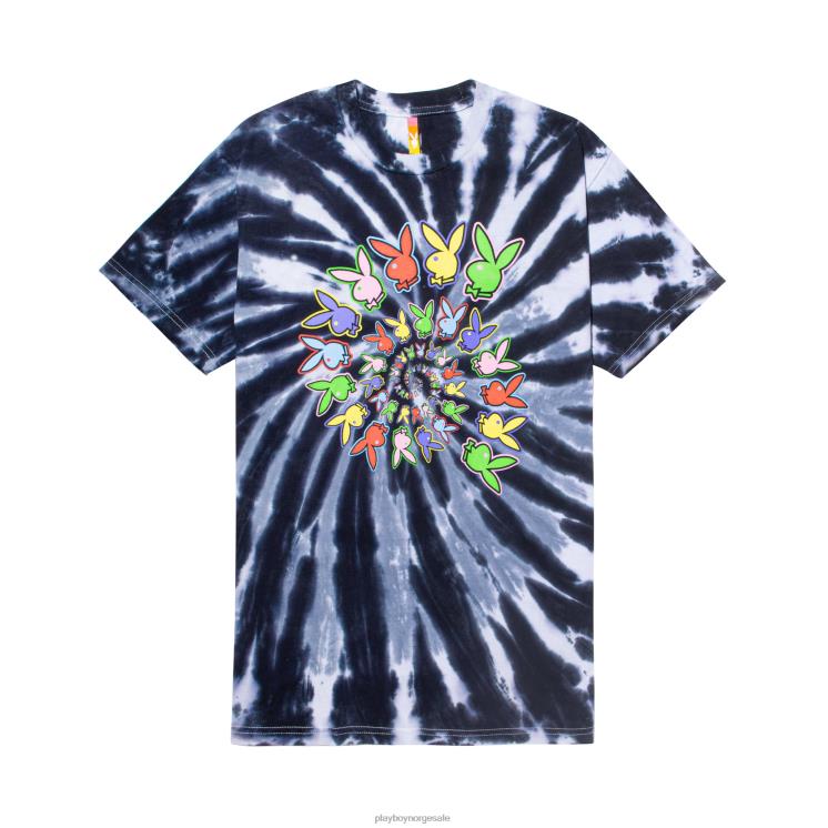 Playboy x Color Bars svart slipsfarge menn spiral tie-dye t-skjorte klær 24X2X227