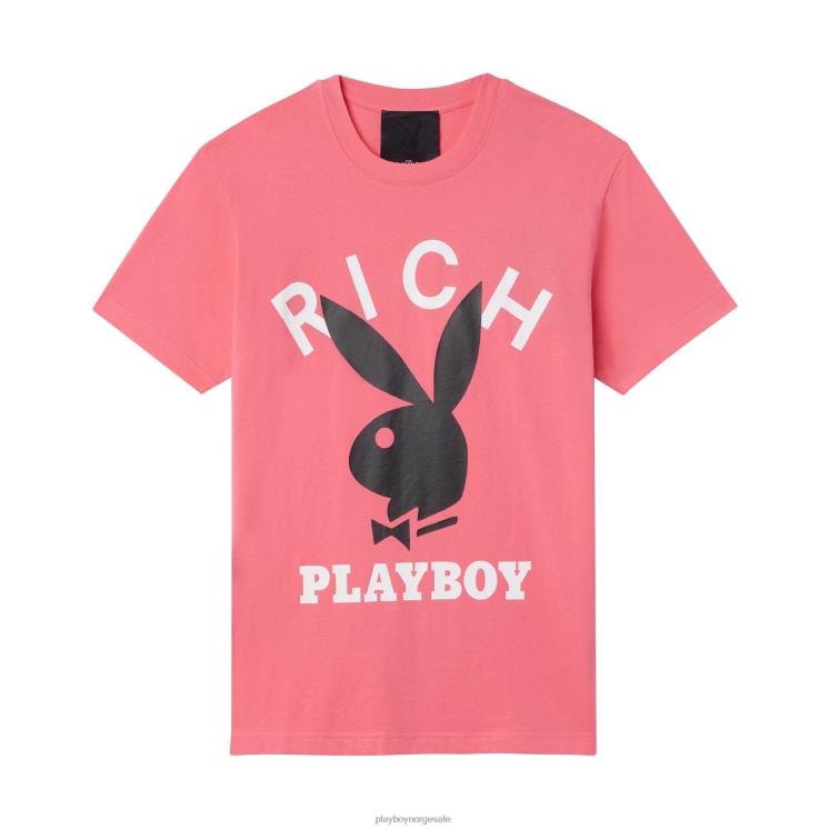 Playboy x John Richmond fuchsia menn logo t-skjorte klær 24X2X127