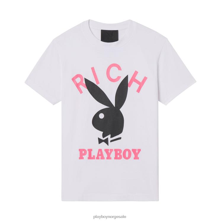 Playboy x John Richmond hvit menn logo t-skjorte klær 24X2X128