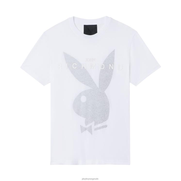 Playboy x John Richmond hvit menn t-skjorte med kaninhode klær 24X2X190