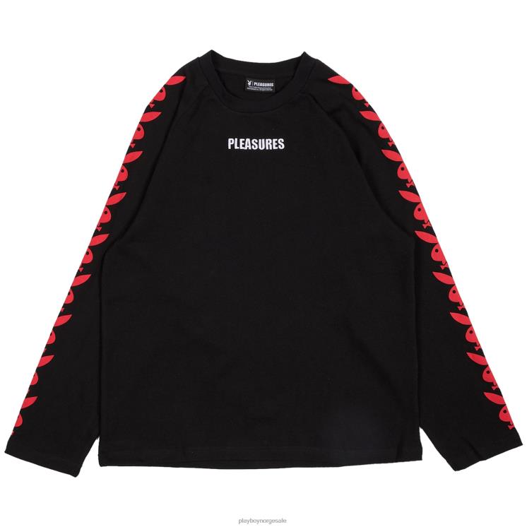 Playboy x Pleasures svart menn kaninhode raglan lang ermet klær 24X2X178