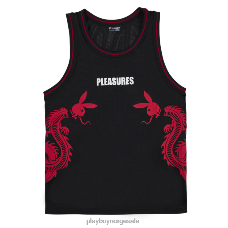 Playboy x Pleasures svart menn tails basketball jersey klær 24X2X161