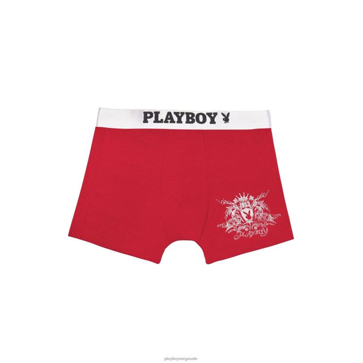 Playboy rød menn solid boksershorts med logo klær 24X2X675