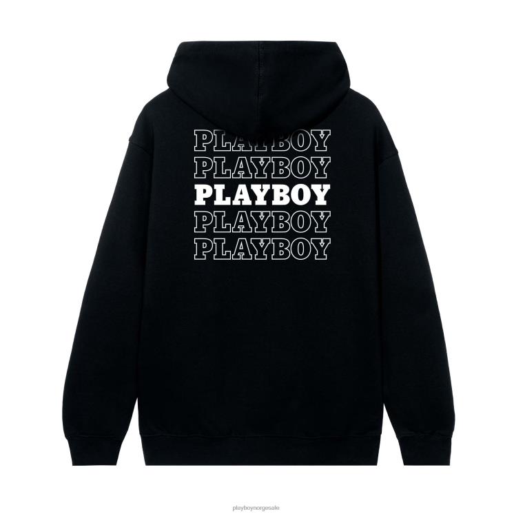 Playboy svart menn gjentagende hettegenser med topplokk klær 24X2X415